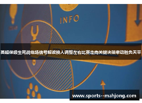 英超保级生死战临场信号解读换人调整左右比赛走向关键决策牵动胜负天平