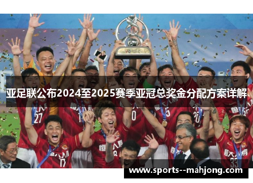 亚足联公布2024至2025赛季亚冠总奖金分配方案详解 亚足联公布2024至2025赛季亚冠总奖金分配方案详解